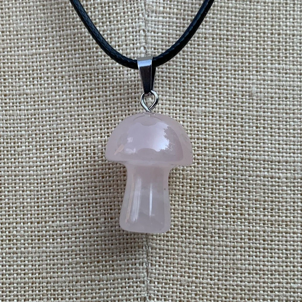 Handmade Genuine Stone Mushroom Amulet Necklace - Picture 7 of 10